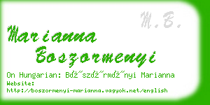 marianna boszormenyi business card